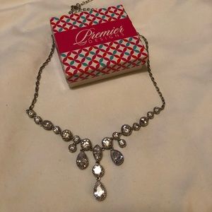 Teardrop faux diamond necklace